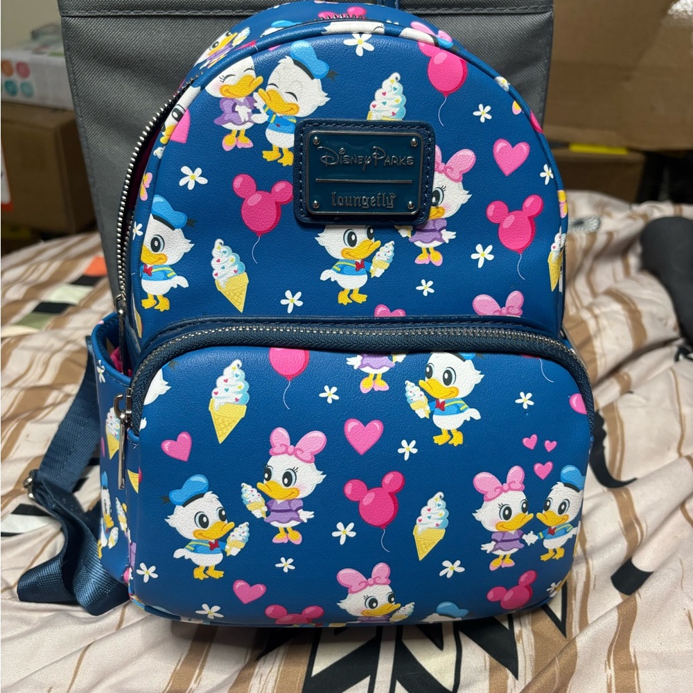 Loungefly Blue Disney Backpack with Duck Characters